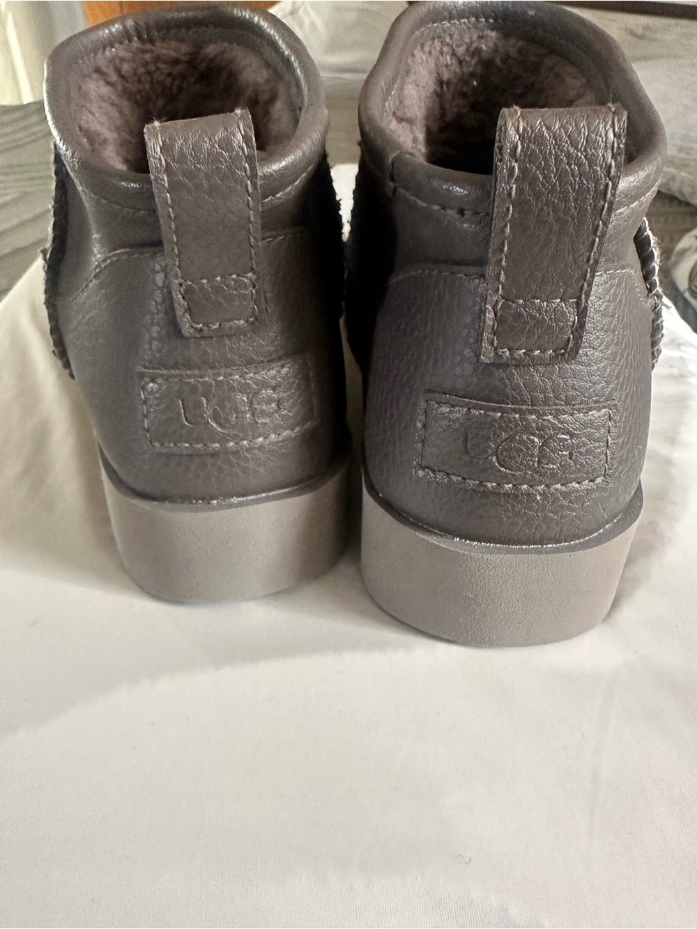 UGG Classic Gray Winter Boot with Plush Lining - Picture 3 of 4